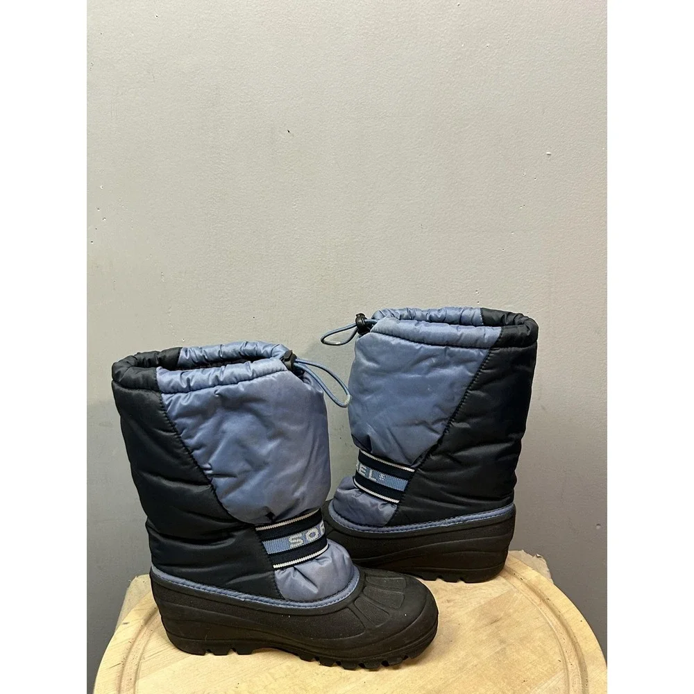 Sorel Boots Youth Size 6 Blue Cub Winter Snow Insulated Waterproof NY1526-498